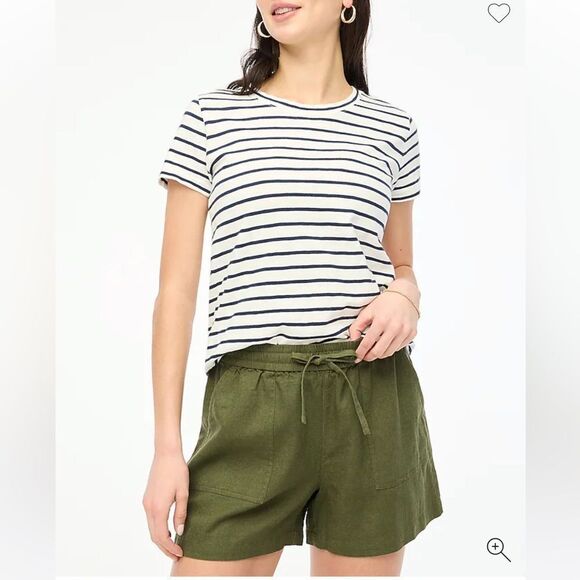 XXL NWT J.Crew green Linen-blend drawstring short - Picture 1 of 15